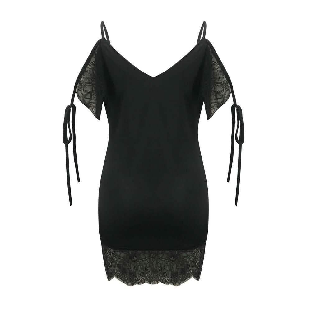 Women's Sexy Lace Satin Mini Dress Women's Clothing - DailySale