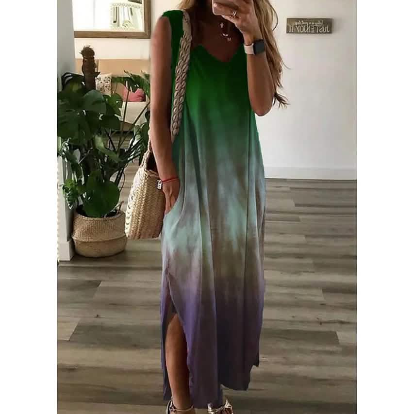 Women's Shift Dress Maxi Long Dress Women's Dresses Green S - DailySale