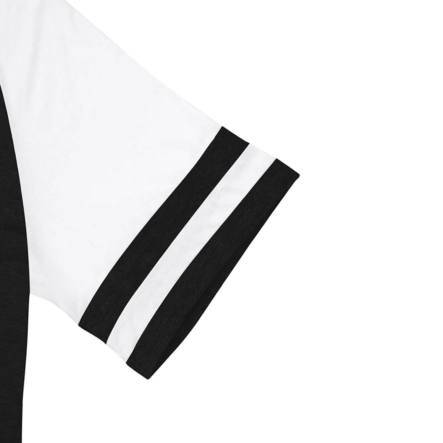 Womens Short Sleeve Shirts Crew Neck Color Block Women's Clothing - DailySale