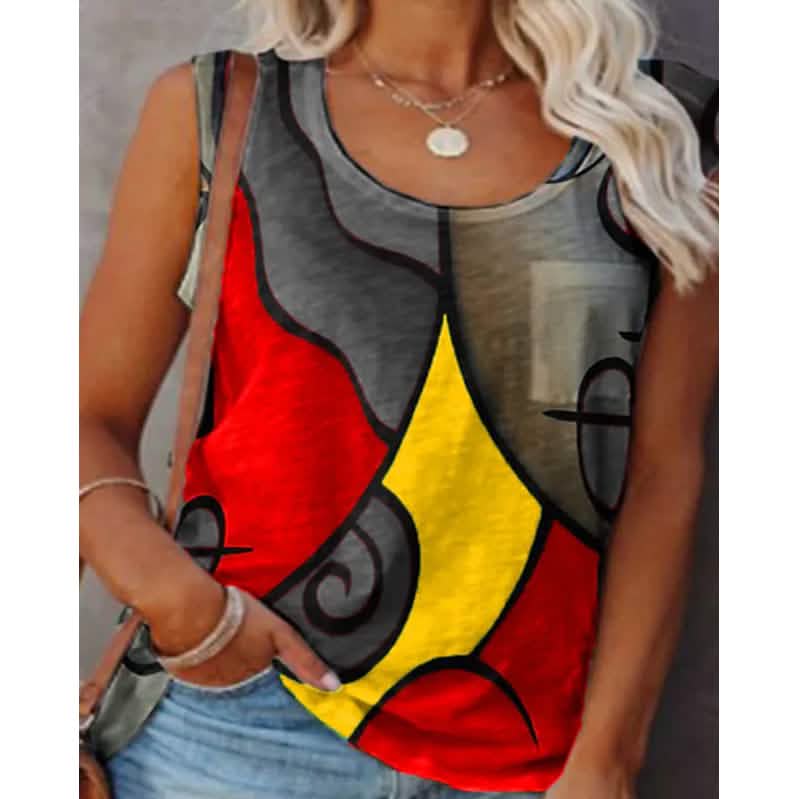 Women's Sleeveless Crew Neck Casual Top Vest Women's Tops Gray S - DailySale