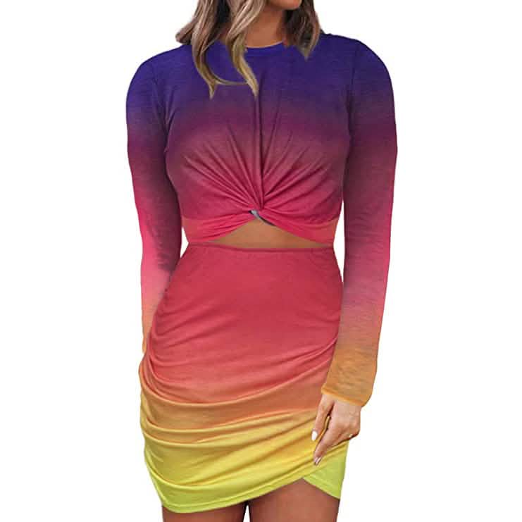 Women's Sleeveless Hollow Out Twist Bodycon Dress Women's Dresses - DailySale