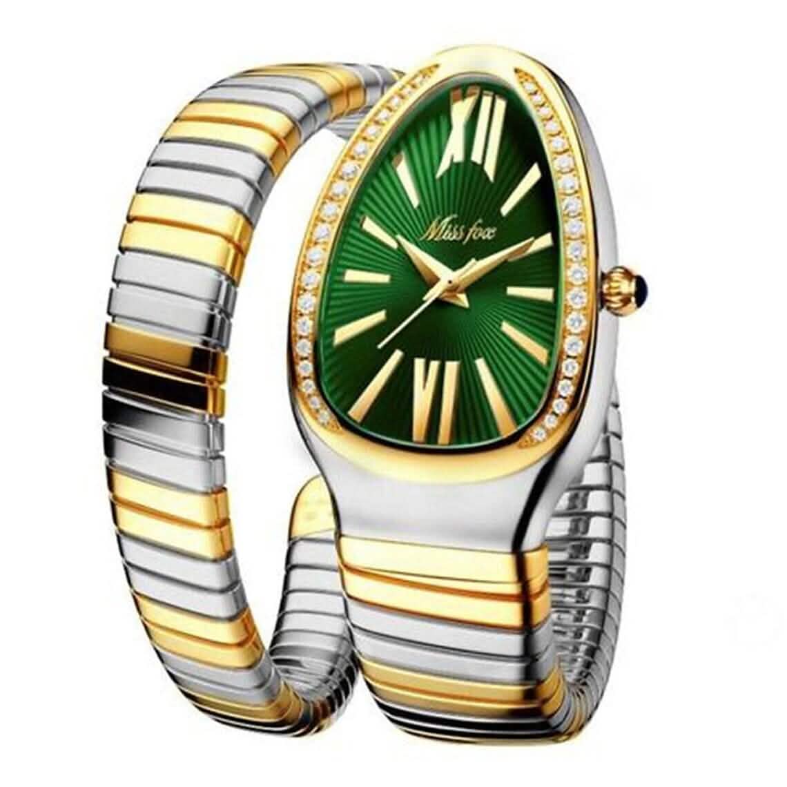 Women's Snake Shape Luxury Wrist Watch Women's Shoes & Accessories Rose Gold - DailySale
