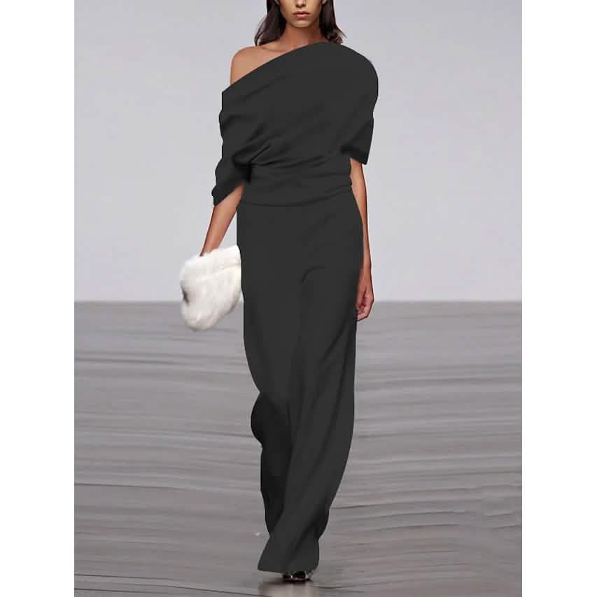 Women's Solid Color Casual Jumpsuit Women's Dresses Black S - DailySale