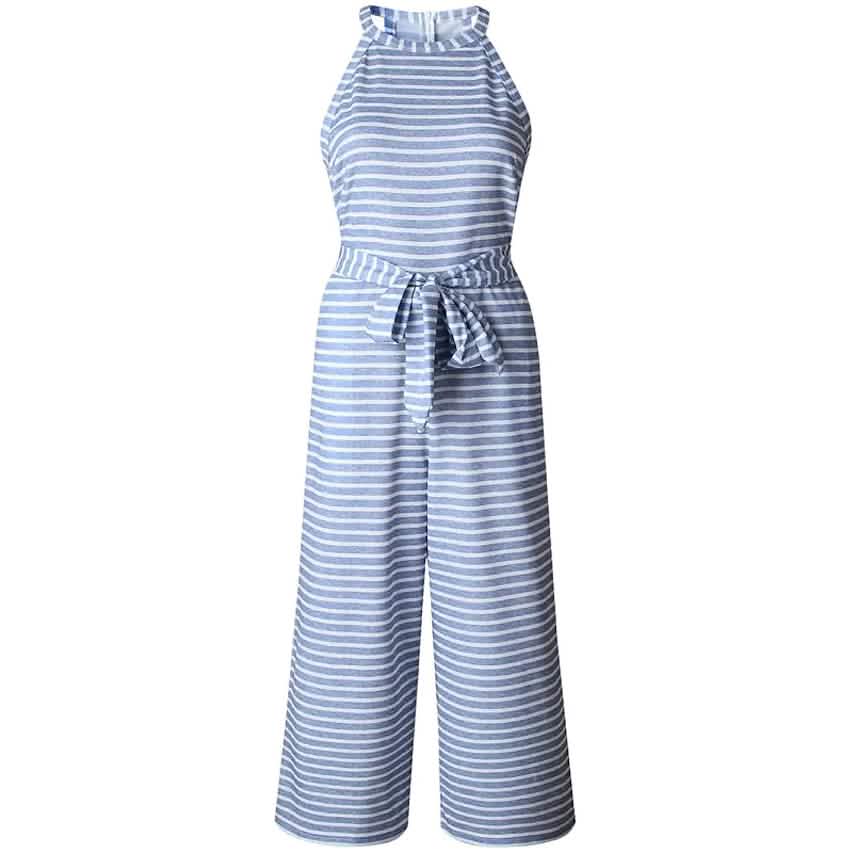 Women's Solid Color Crew Neck Casual Jumpsuit Women's Dresses - DailySale