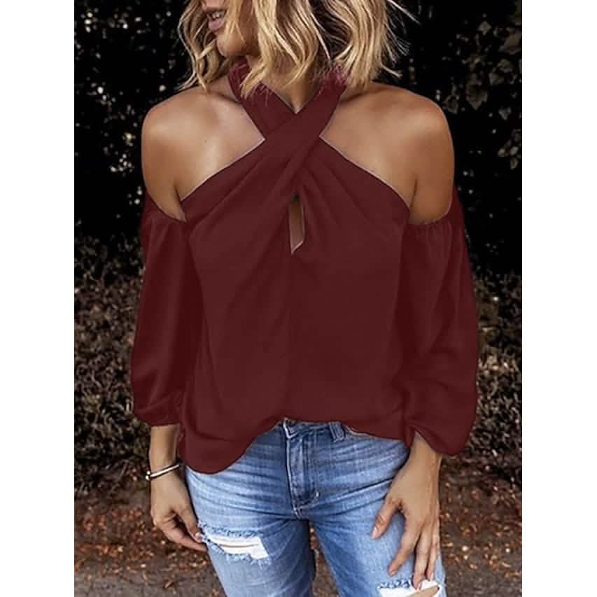Women's Solid Color Halter Top Women's Tops - DailySale