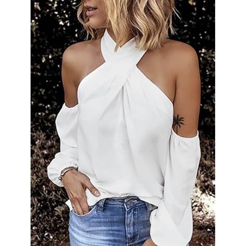 Women's Solid Color Halter Top Women's Tops - DailySale