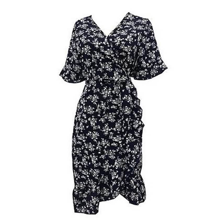 Women's Summer V-Neck Short Wrap Dress Women's Dresses - DailySale