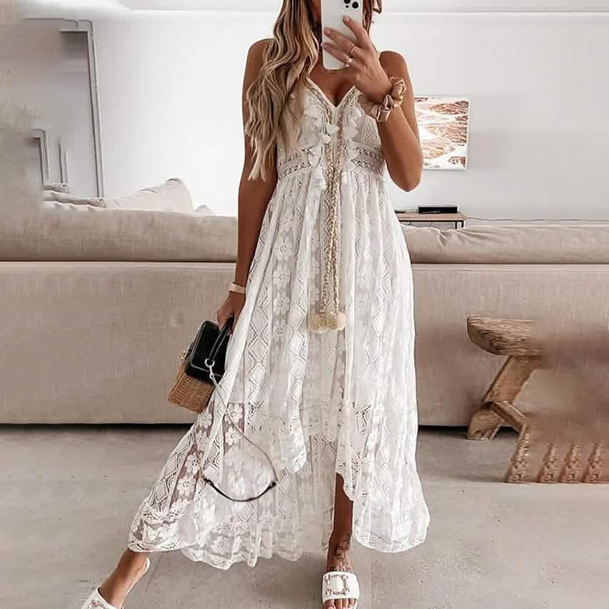 Women's Swing Dress Maxi long Dress Women's Dresses White S - DailySale