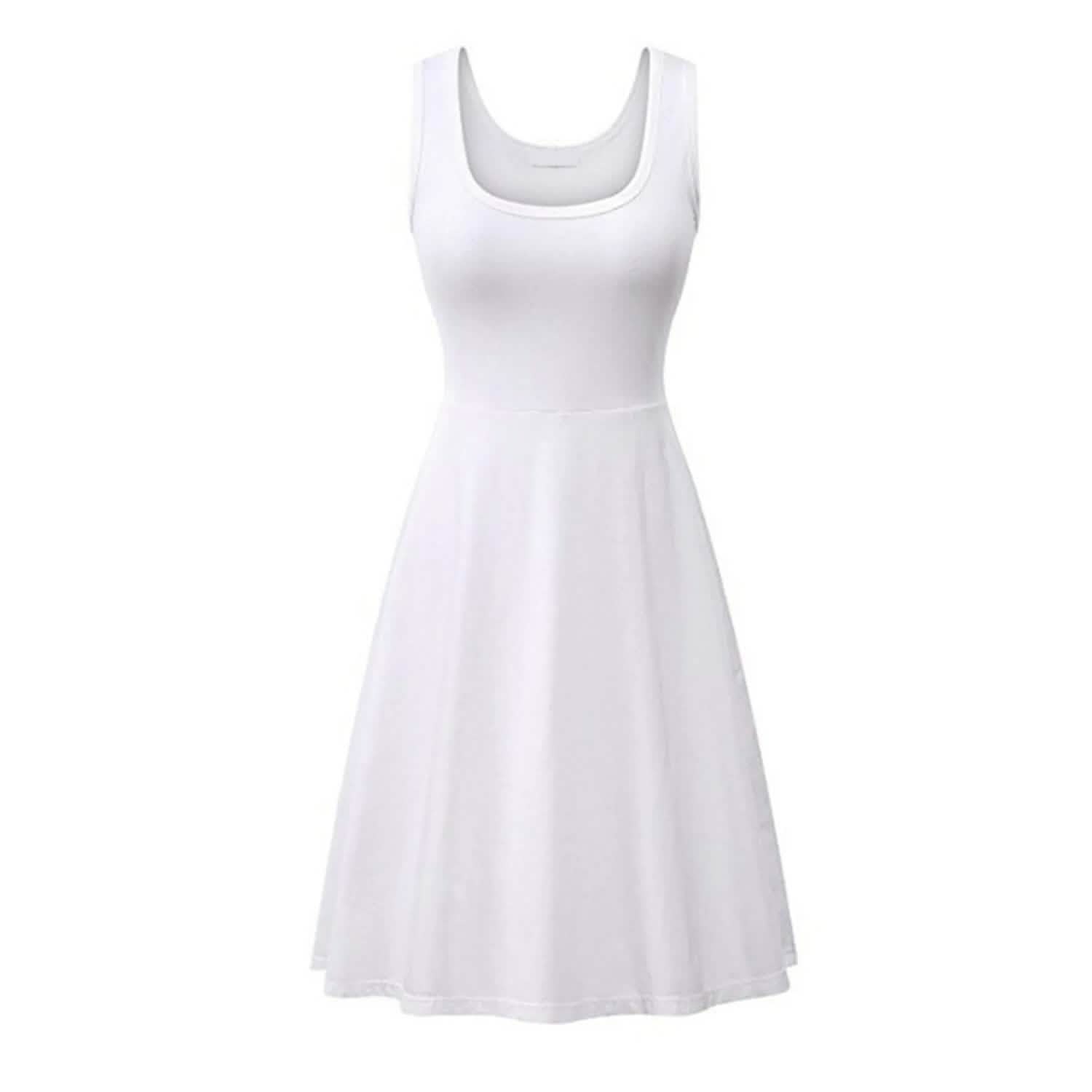 Women's Swing Knee Length Dress Women's Dresses White S - DailySale