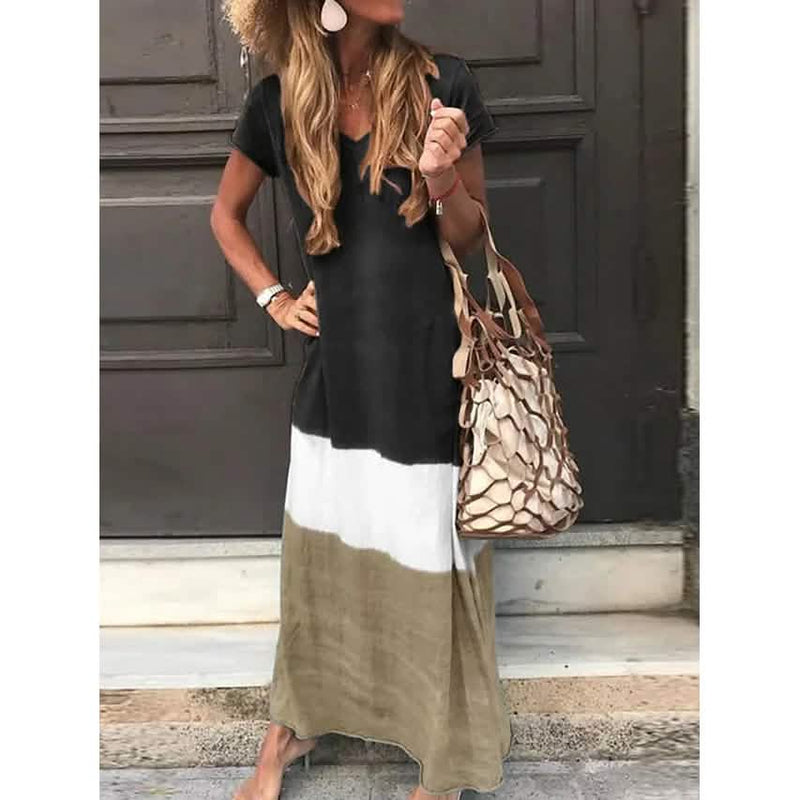 Women's T Shirt Maxi Long Dress Women's Dresses Black S - DailySale