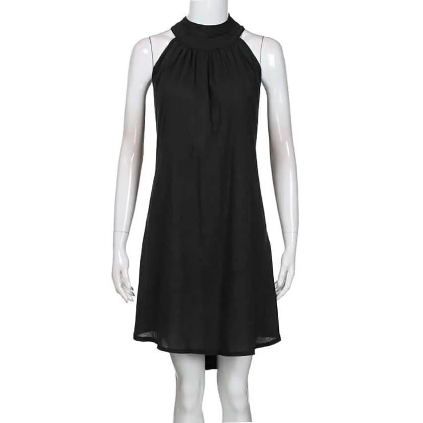 Women's Turtleneck T-Shirt Dress Women's Dresses Black S - DailySale