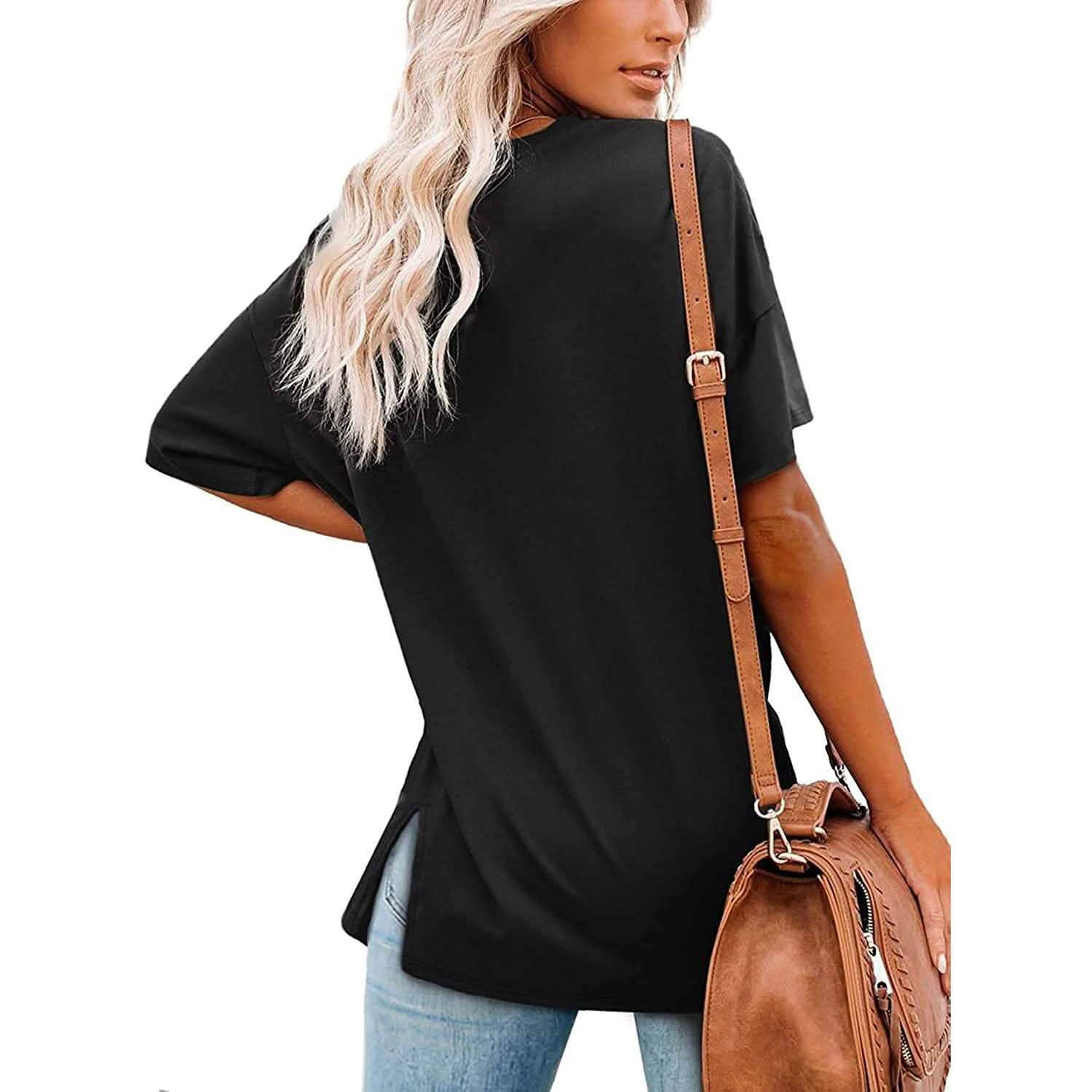 Women's V Neck T Shirts Basic Short Sleeve Tees Tops Women's Clothing - DailySale