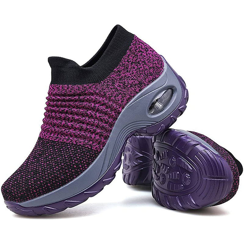 Women's Walking Shoes Sock Sneakers Women's Shoes & Accessories Purple 5.5 - DailySale