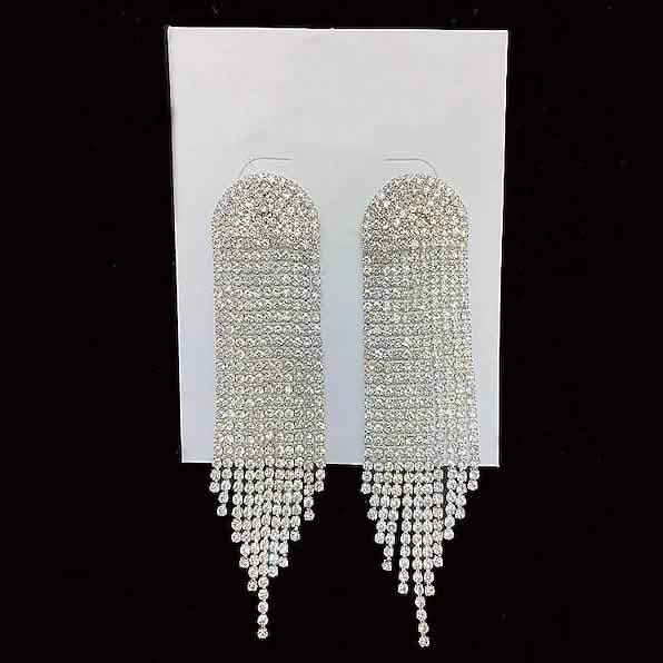 Women's White Drop Fringe Earrings Earrings Silver - DailySale