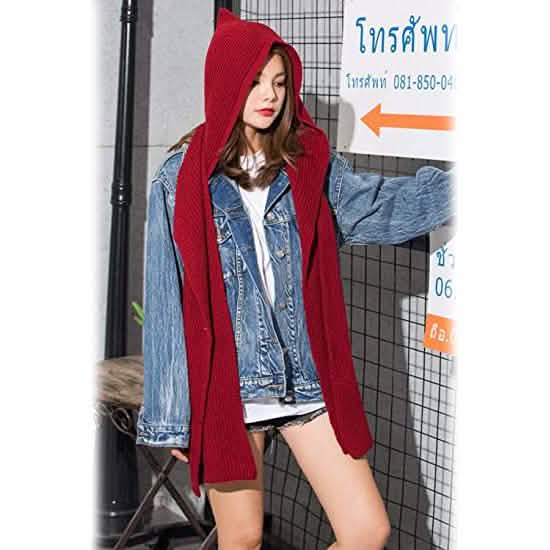Women's Winter Knitted Hooded Long Scarf Women's Shoes & Accessories - DailySale