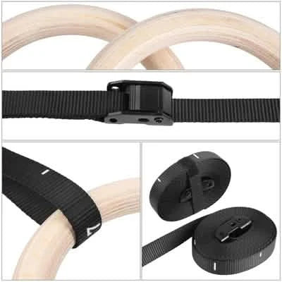Wood Gymnastic Rings Fitness - DailySale