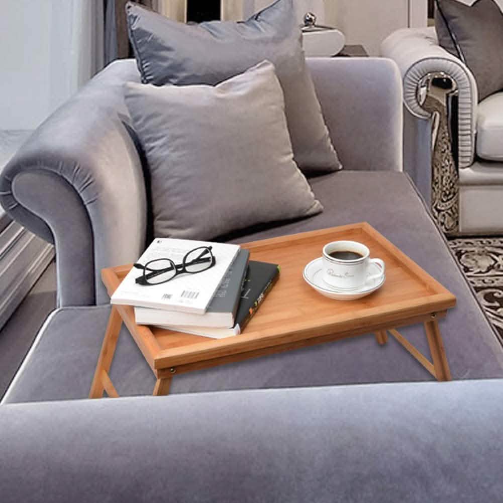 Wooden Bed Tray with Folding Legs Computer Accessories - DailySale