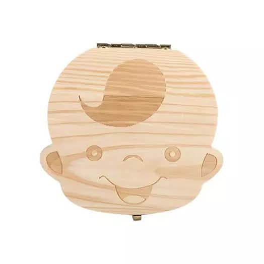 Wooden Storage Keepsake Box For Baby Teeth Baby Boy - DailySale