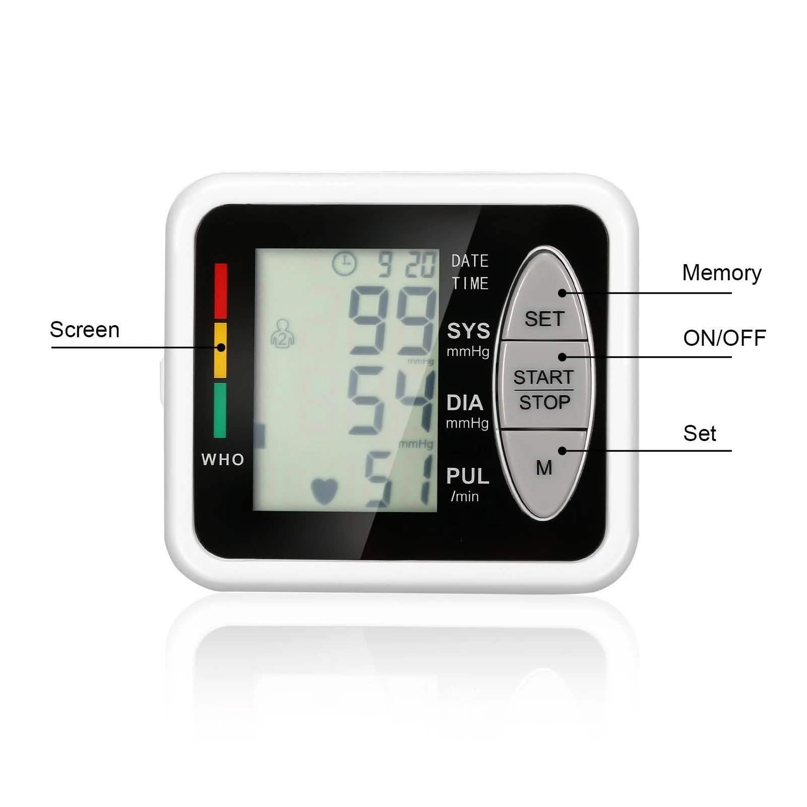 Wrist Electronic Sphygmomanometer Intelligent Electronic Blood Pressure Monitor Wellness - DailySale