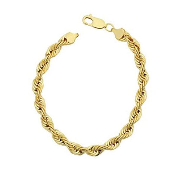 Yellow Gold Cuban, Mariner, Figaro, or Rope Bracelet Gold Filled High Polish Finish Bracelets Yellow Rope - DailySale