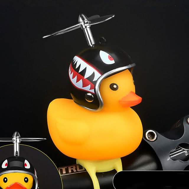 Yellow Little Duck Shape Bike Bell Bike Horn and Front Light Outdoor Lighting Black - DailySale