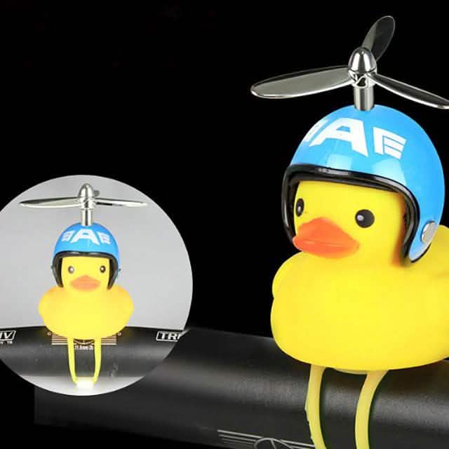 Yellow Little Duck Shape Bike Bell Bike Horn and Front Light Outdoor Lighting Blue - DailySale
