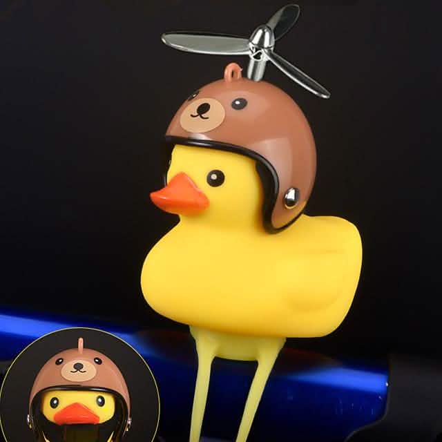 Yellow Little Duck Shape Bike Bell Bike Horn and Front Light Outdoor Lighting Brown - DailySale