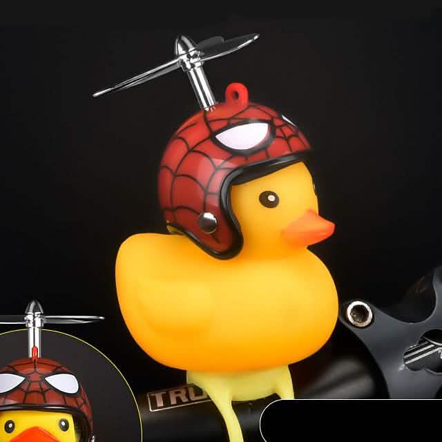 Yellow Little Duck Shape Bike Bell Bike Horn and Front Light Outdoor Lighting Red - DailySale