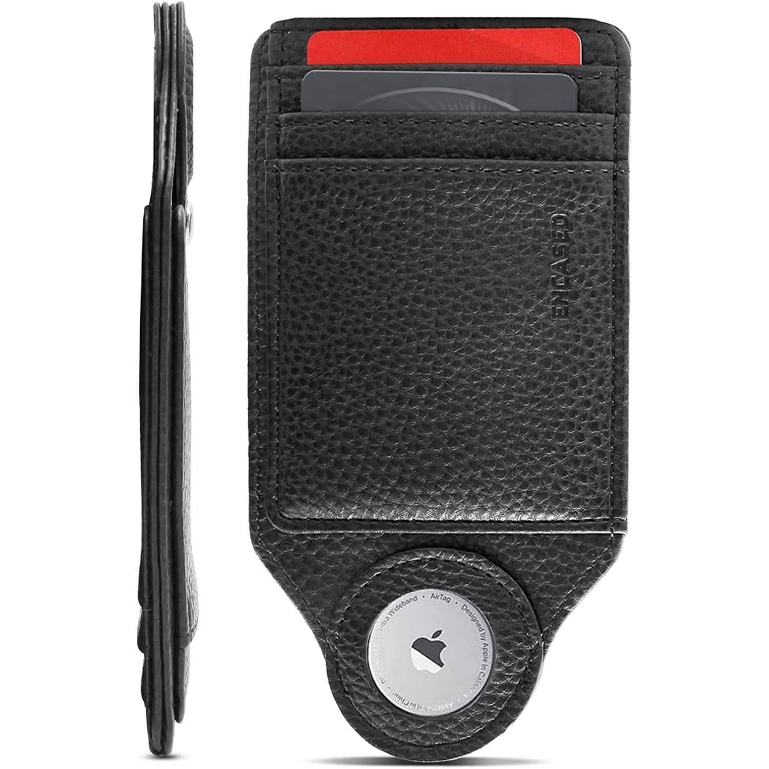 Zero-Bulk Slim AirTag Wallet Bags & Travel Black - DailySale