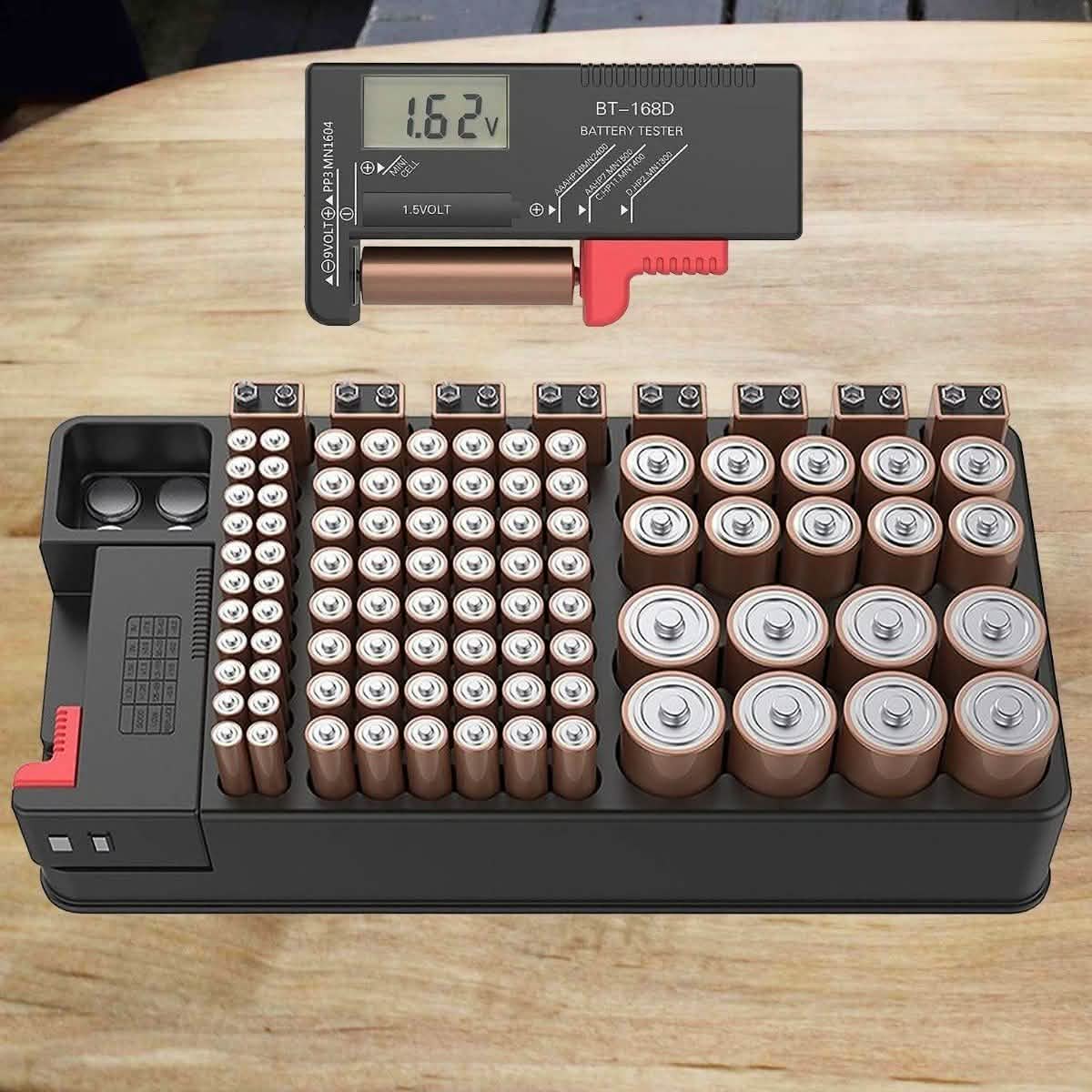 Zerodark Battery Organizer with Detachable Battery Tester Gadgets & Accessories - DailySale