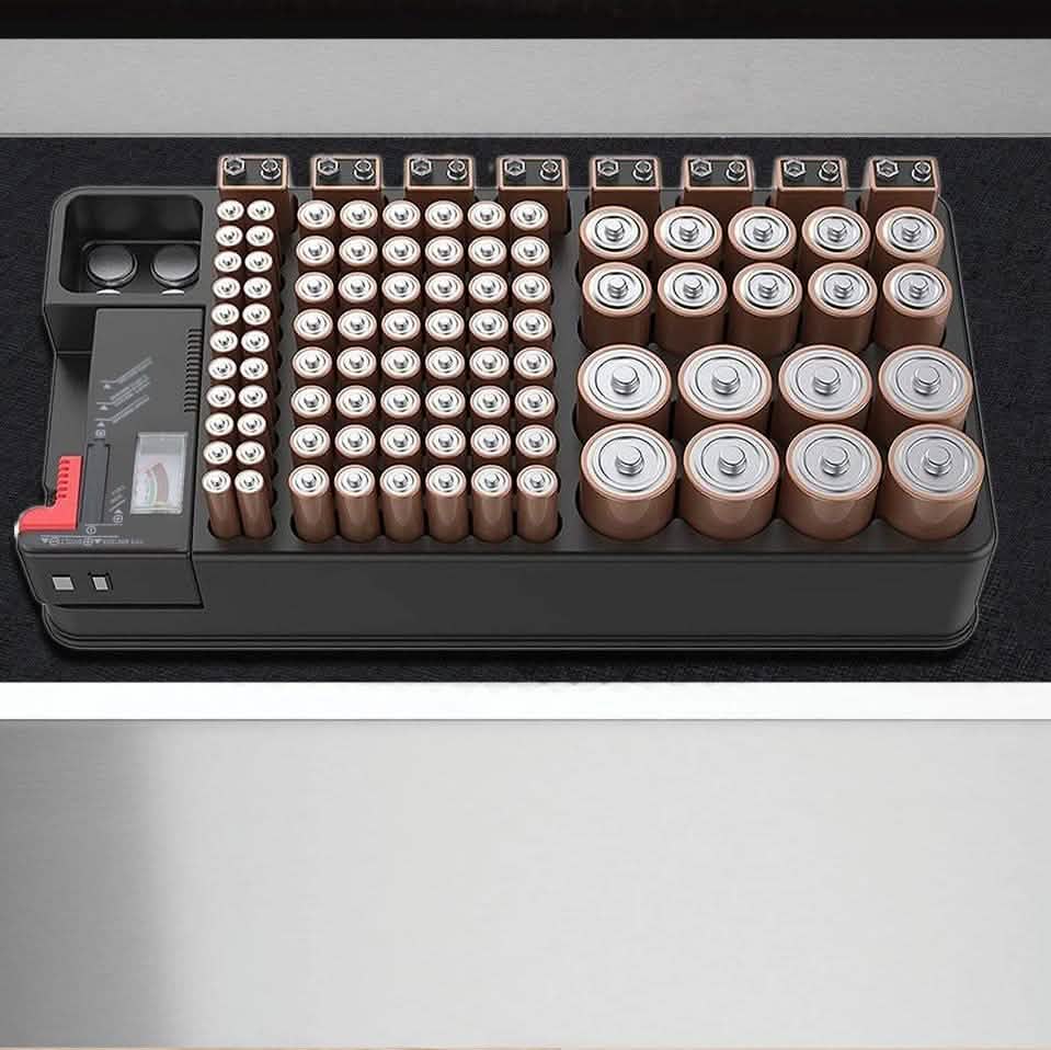 Zerodark Battery Organizer with Detachable Battery Tester Gadgets & Accessories - DailySale
