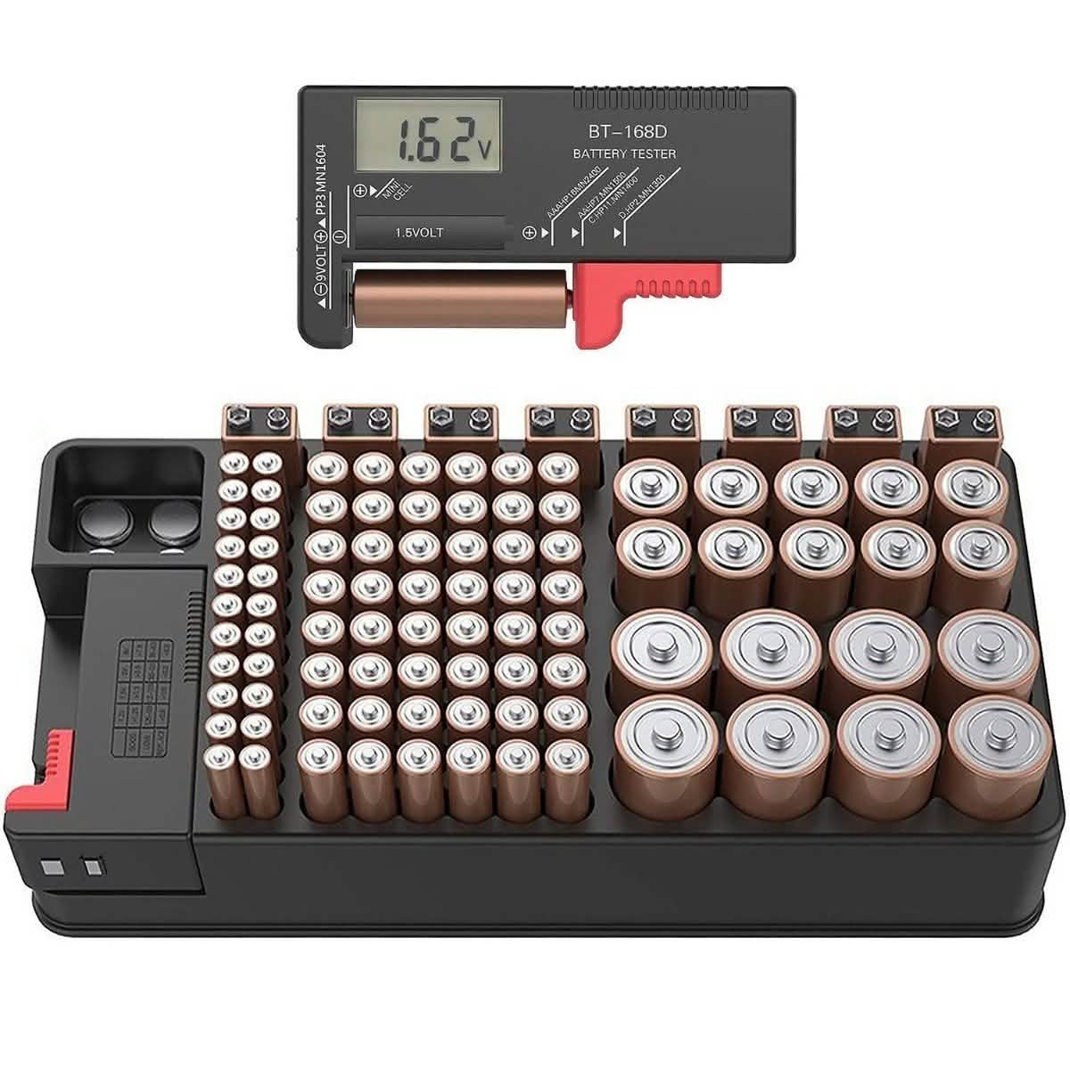 Zerodark Battery Organizer with Detachable Battery Tester Gadgets & Accessories - DailySale