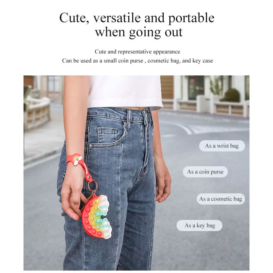 Zippered Pouch with Fidget Bubble Poppers and Bristles Toys & Games - DailySale