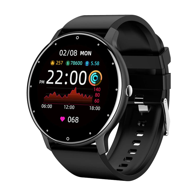 3/4 front view 0f Zl02 Smart Watch 1.28 Inch Smartwatch Fitness Running Watch in black