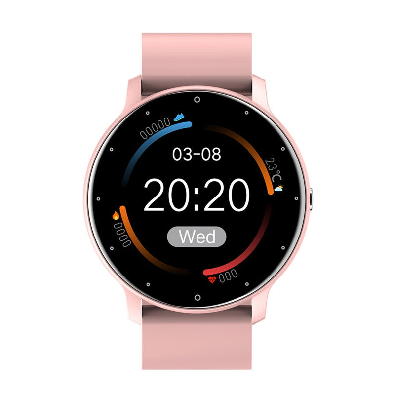 Man wearing a Smart Watch 1.28 Inch Smartwatch Fitness Running Watch in pink