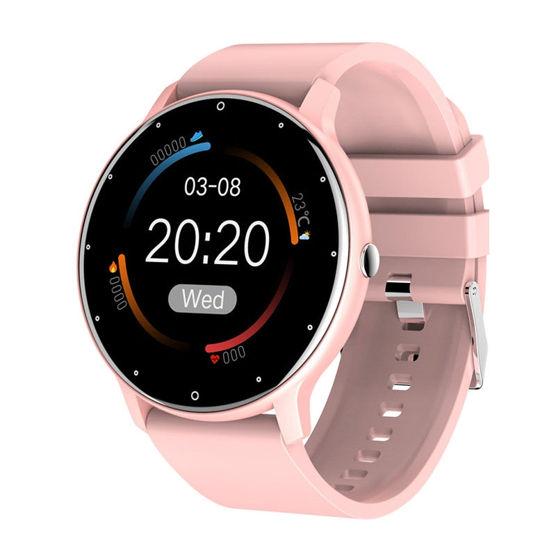 Woman's arm wearing a Smart Watch 1.28 Inch Smartwatch Fitness Running Watch in pink