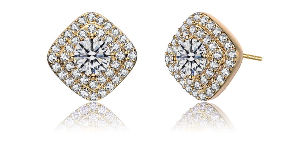 DailySale Gold Plated Stud Earrings