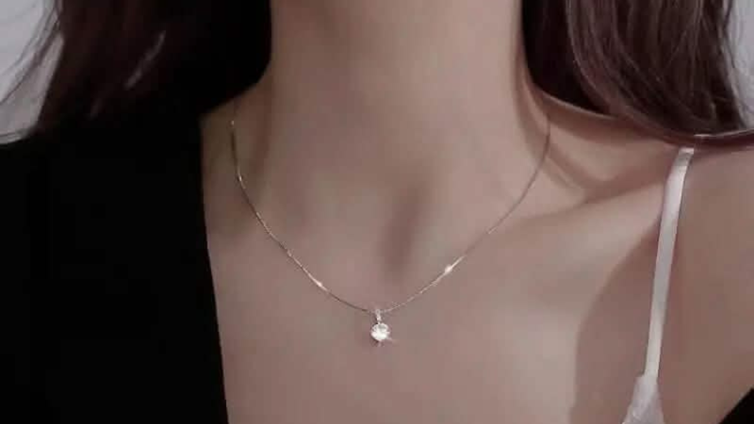 Zirconia Water Drop Pendant Clavicle Chain Necklace