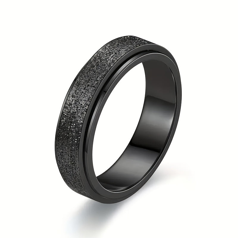 Black frosted spinner ring