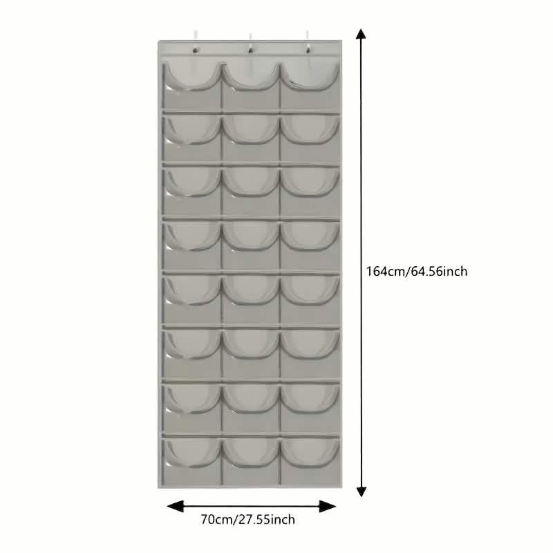 24-Grid Hanging Door Organizer – Space-Saving Nylon Storage with Clear Pockets