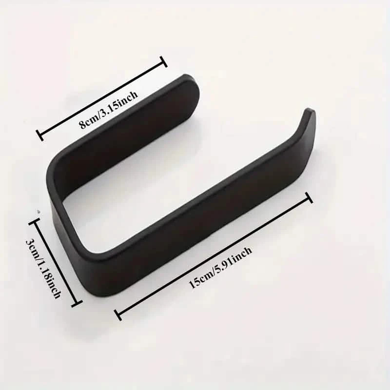 2-Pack: No-Drill Self-Adhesive Toilet Paper Holder – Black & White