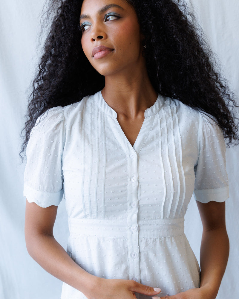 Swiss Dot Scallop Dress
