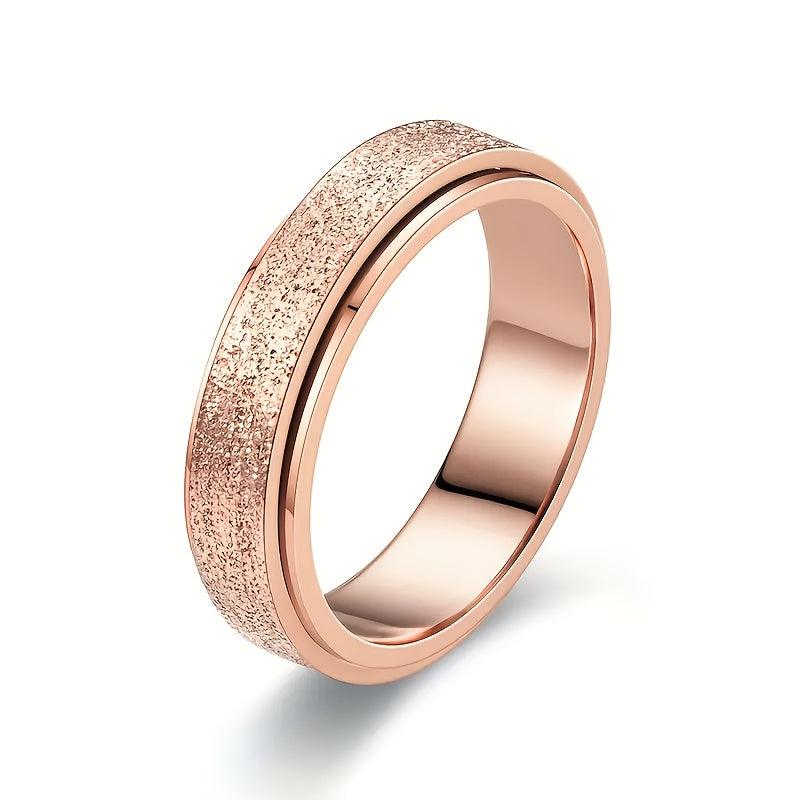 Rose gold frosted spinner ring