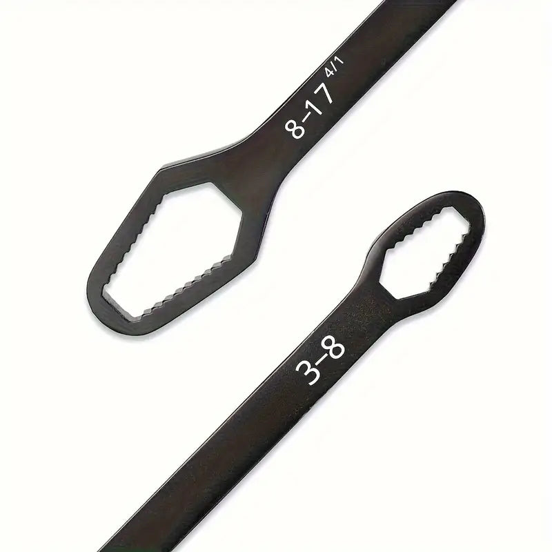 Double End Multifunctional Universal Wrench, 3-17mm Self-Tightening Lazy Wrench Repair Tools