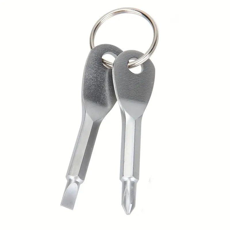 2-Piece Set: Portable Mini Screwdriver Key Ring