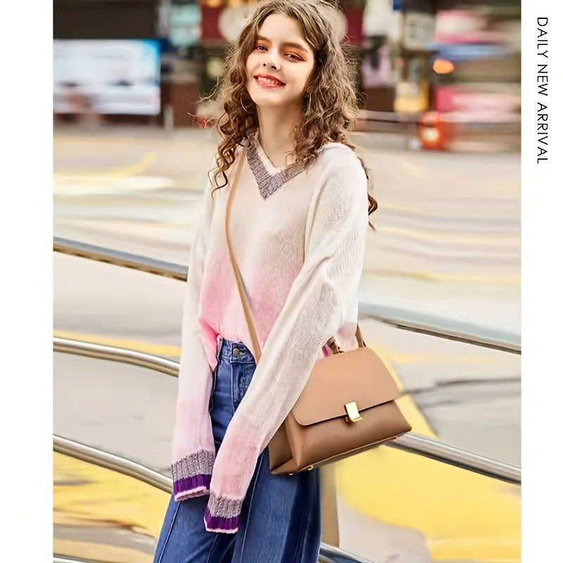 Brown bag worn crossbody