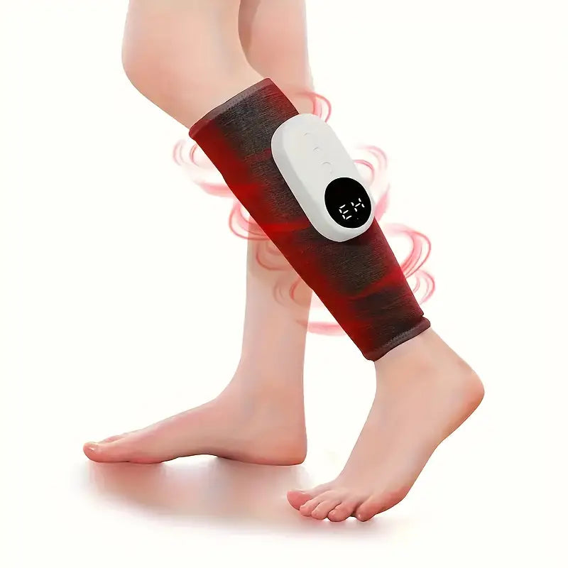 1-Pair: Rechargeable Air Compression Leg Calves Muscle Massager with 3 Intensity Levels and 3 Heat Settings Wellness - DailySale