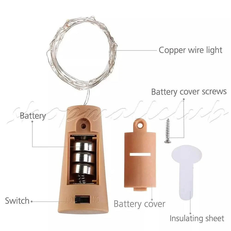 10-Pack: 20LEDs Wine Bottle Light Cork Shaped String Fairy Wire Night Light String & Fairy Lights - DailySale