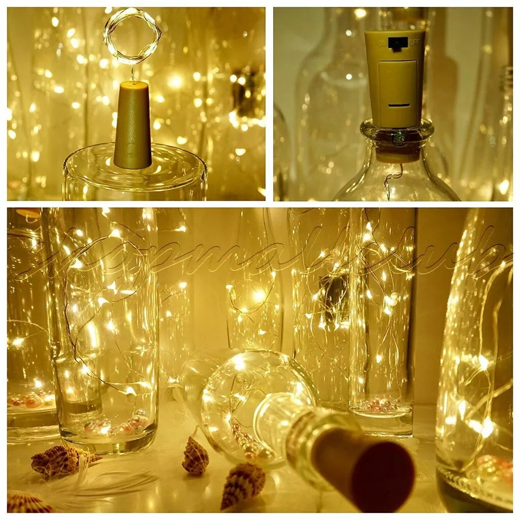 10-Pack: 20LEDs Wine Bottle Light Cork Shaped String Fairy Wire Night Light String & Fairy Lights - DailySale