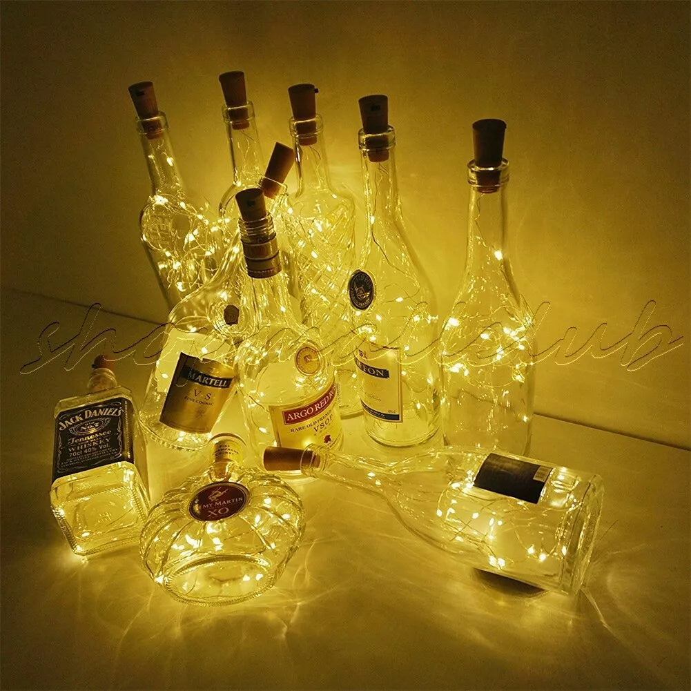 10-Pack: 20LEDs Wine Bottle Light Cork Shaped String Fairy Wire Night Light String & Fairy Lights - DailySale